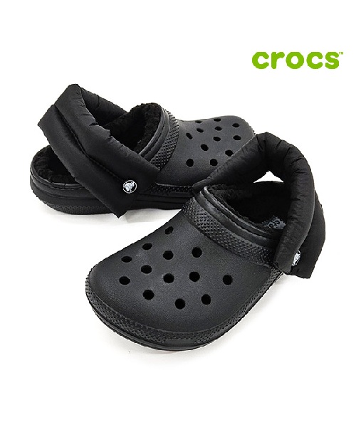 [크록스] 클래식 퍼프 스트랩 라인드 클로그 공용 털샌들 211979-001 M4W6